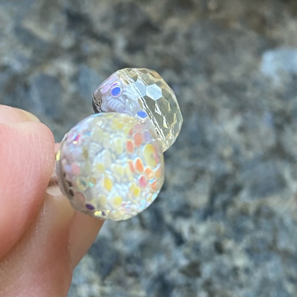 ๐Sale ๐2 for $10 NWOT these are cool faceted white sparkle post earrings - Picture 6 of 8